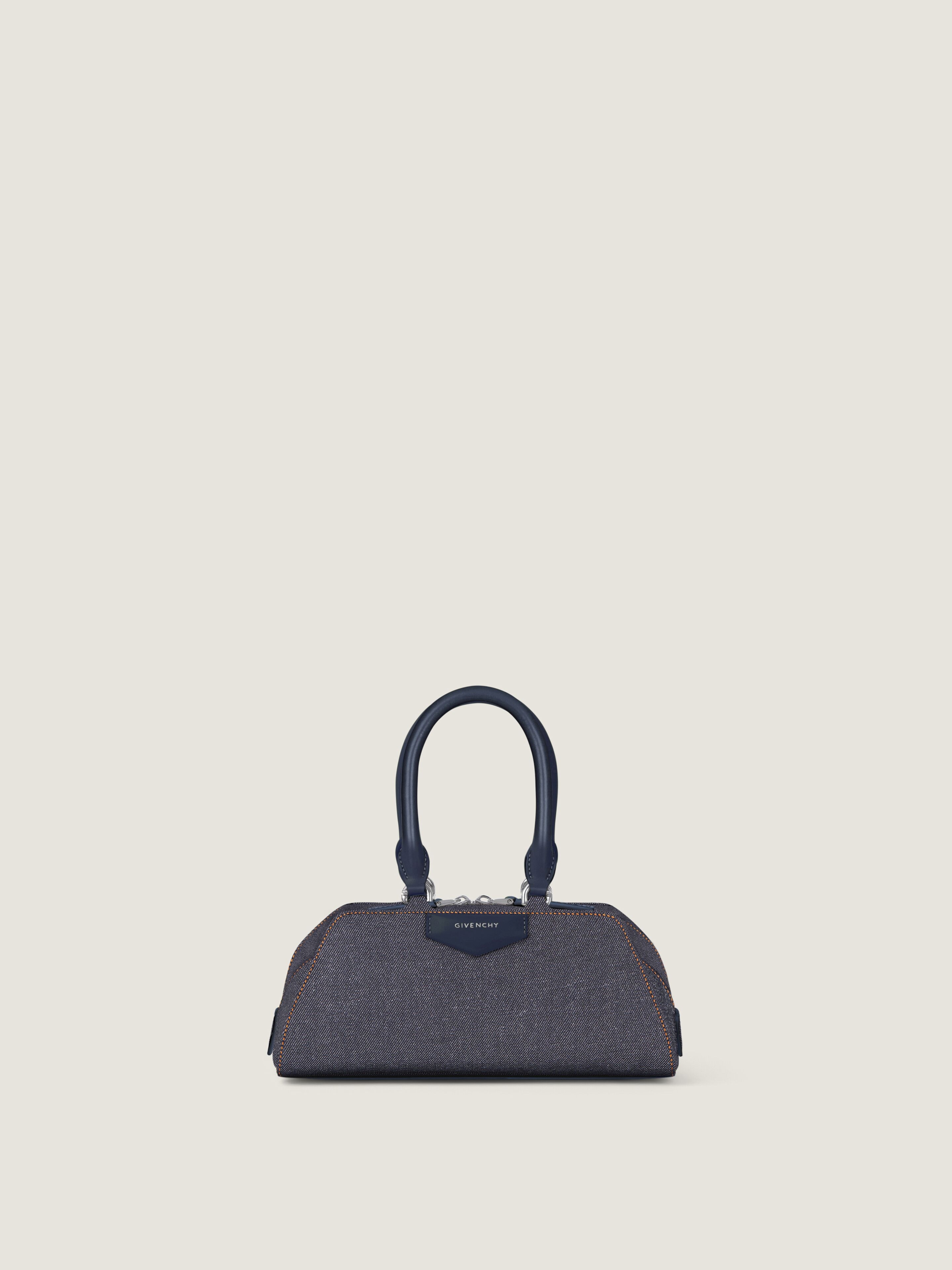 Mini Antigona East-West bag in denim
